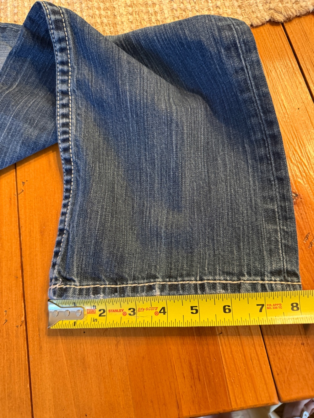 BKE Derek Straight Jeans Men’s 36R Medium Wash Distressed Button Fly Denim - Picture 14 of 15